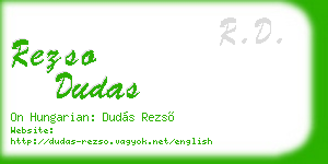 rezso dudas business card