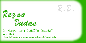 rezso dudas business card